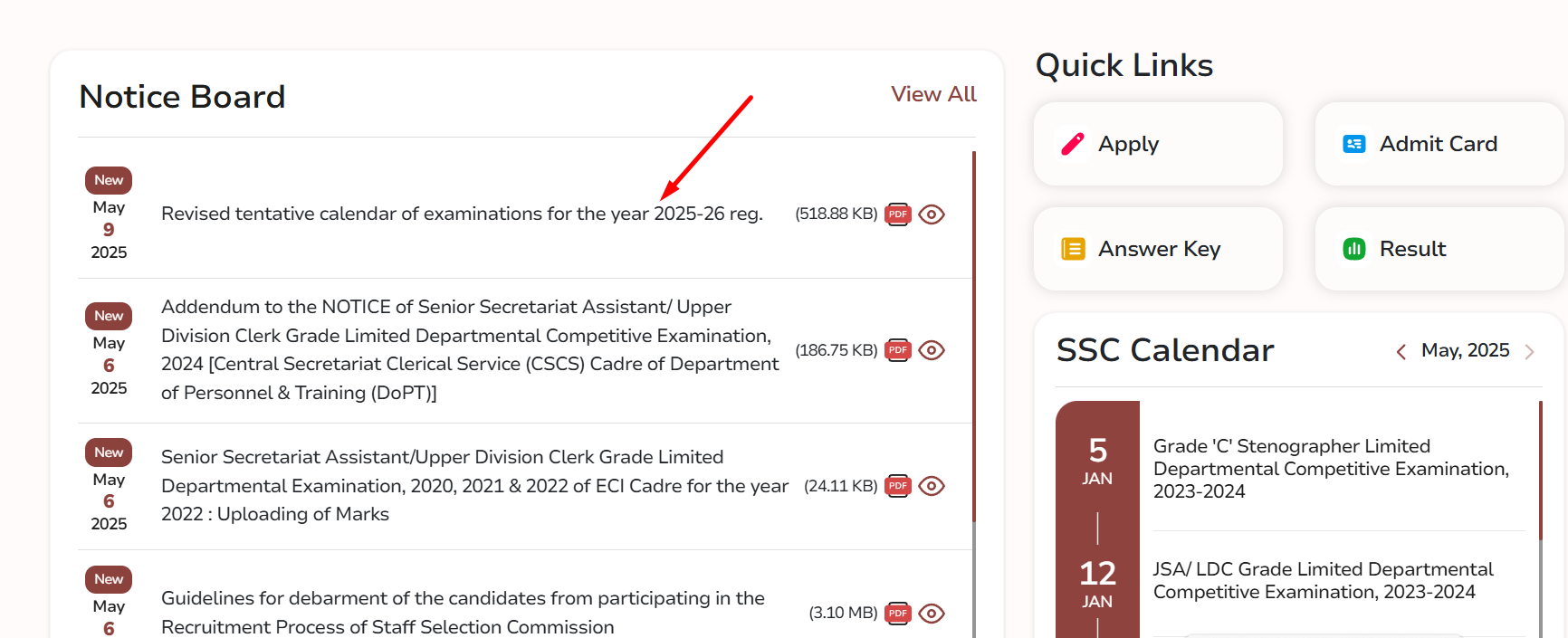 SSC Calendar 2025–2026: Detailed Schedule of Examinations